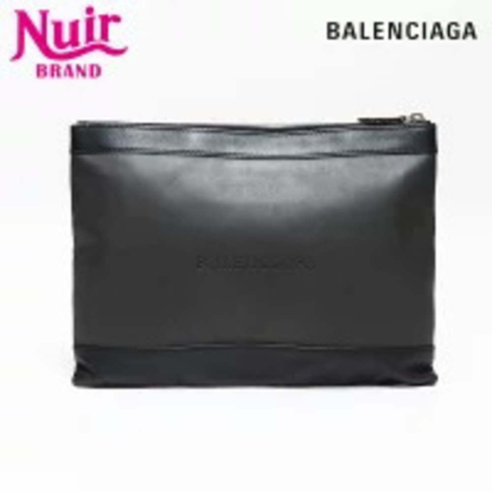 Balenciaga Navy Blue Clip Clutch Bag Black